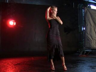 Magnificent Blonde Ellison Performs Seductive Strip Tease And Shoes Twat!