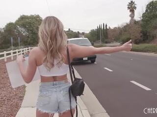 Great Big Boob Blonde Hitchhiker Get A Van Ride And Hardcore BBC Fuck From A Friendly Driver
