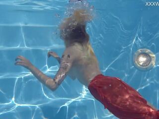 Swimming pool gorgeous erotics with Mimi Cica dressed up