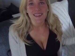 Attractive Blonde MILF with Nice Milky Cleavage: Free HD x rated clip f8