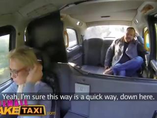 Female Fake Taxi Lost busty cabbie fucks lucky chap and swallows his load