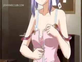 Shy Hentai Doll In Apron Jumping Craving cock In Bed