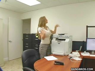 Long haired secretary bent over and fucked