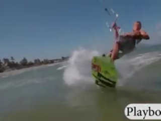 Smashing Playmates Kite Boarding Naked With The Professional